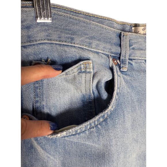 Free People We Free Womens Light Wash Blue Jeans Denim Straight Leg 31 Classic - Picture 4 of 10